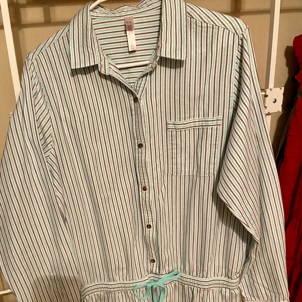 Striped Long Sleve Sleep Romper